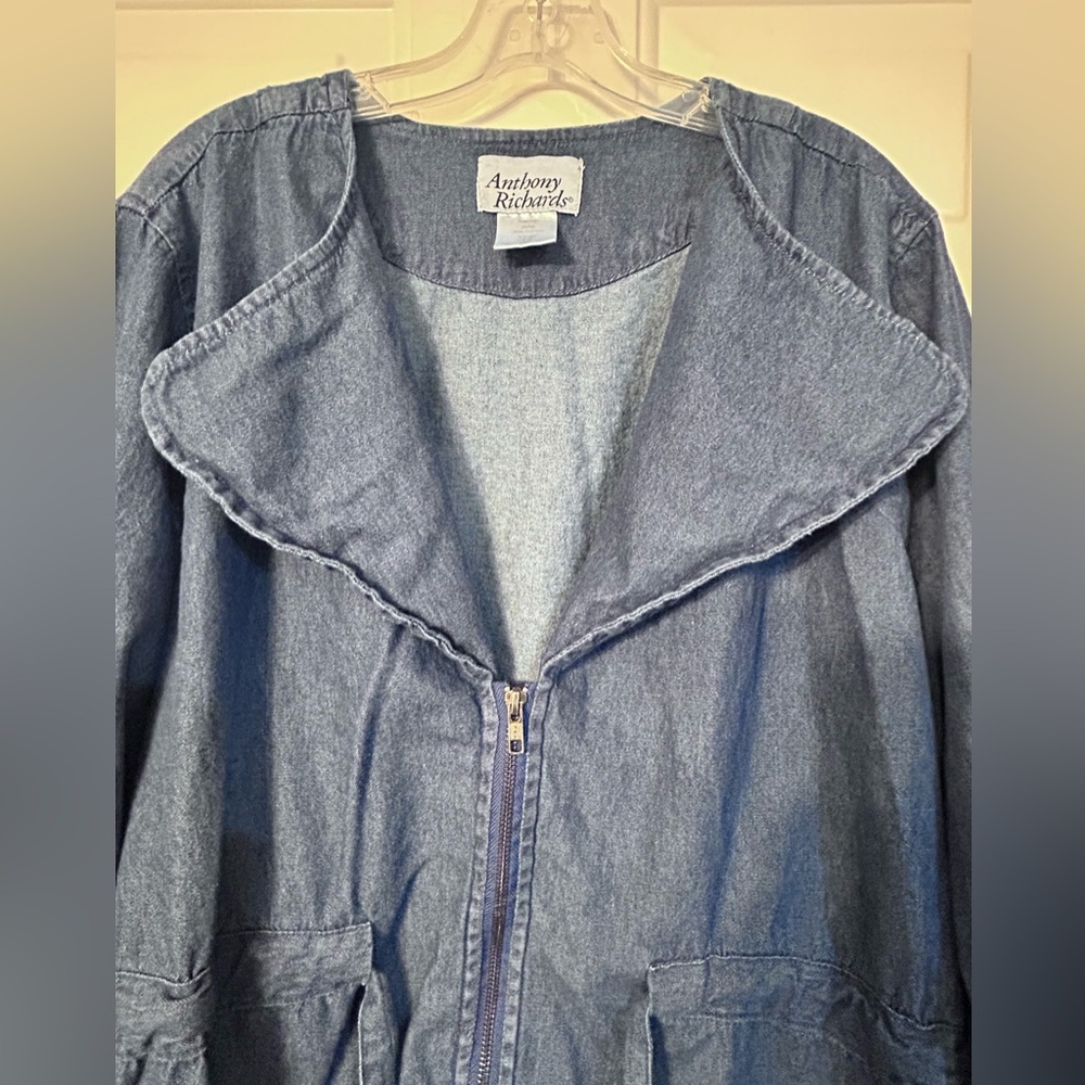 Anthony Richards drawstring denim utility jacket, size 2X - Picture 7 of 7